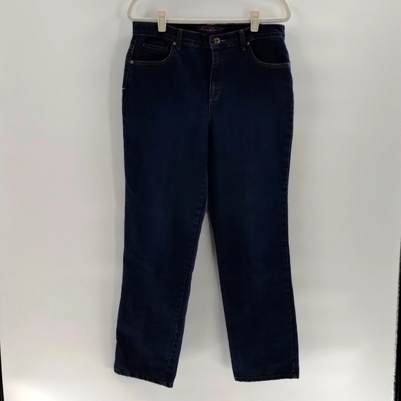 Gloria Vanderbilt Amanda straight leg denim jeans size 12 high rise stretch - Picture 1 of 10